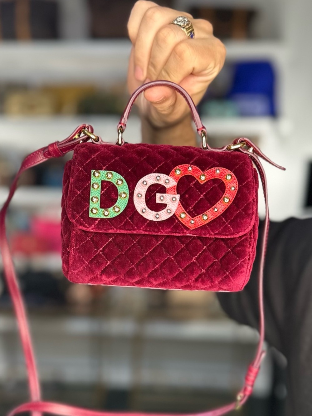 DOLCE&GABBANA VELVET 2 WAY BAG